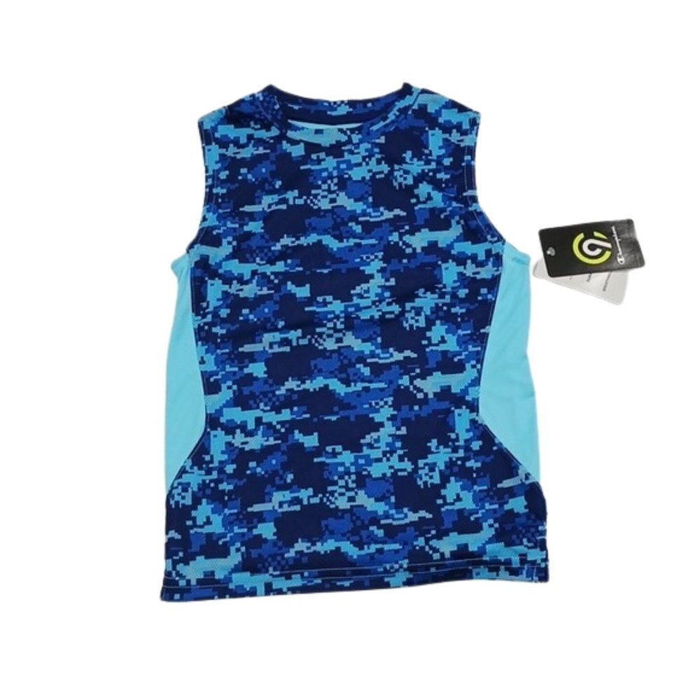 Champion C9 Tank Top Boys Size XS Blue Camo Sleeveless Athletic Shirt